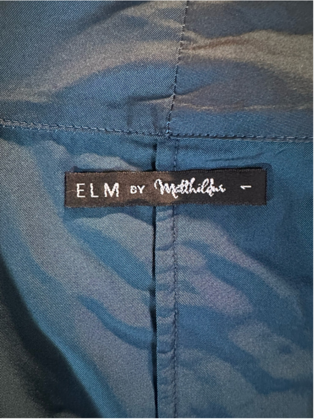 ELM by Matthildur Teal Architectural Blouse - Size 1 (Small) Lagenlook - Picture 4 of 6